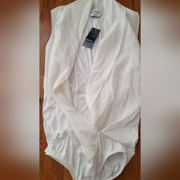 Bebe shinto spirit silk sleeveless wrap bodysuit - Picture 2 of 5